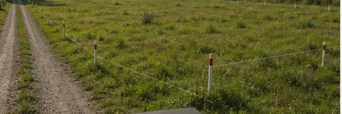 Покупатель оценивает загородный участок по дороге, рельефу и месту для будущего дома.