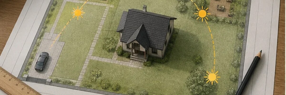 Размещение дома на участке 15 соток