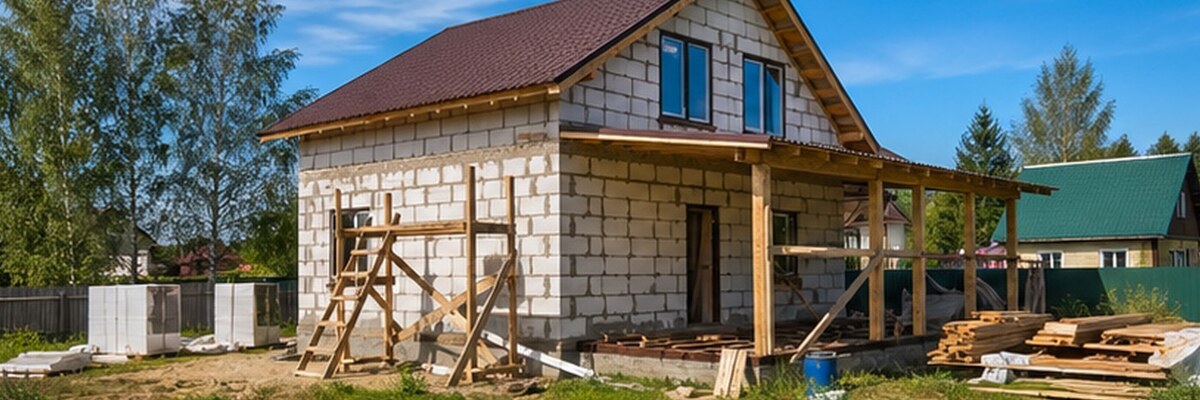 Дом на участке СНТ перед началом строительства