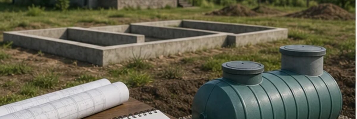 Планирование септика и канализации на участке до строительства дома.