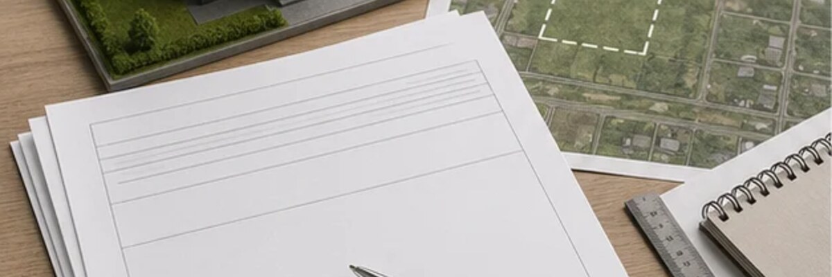 План участка и документы перед подачей уведомления о строительстве дома.