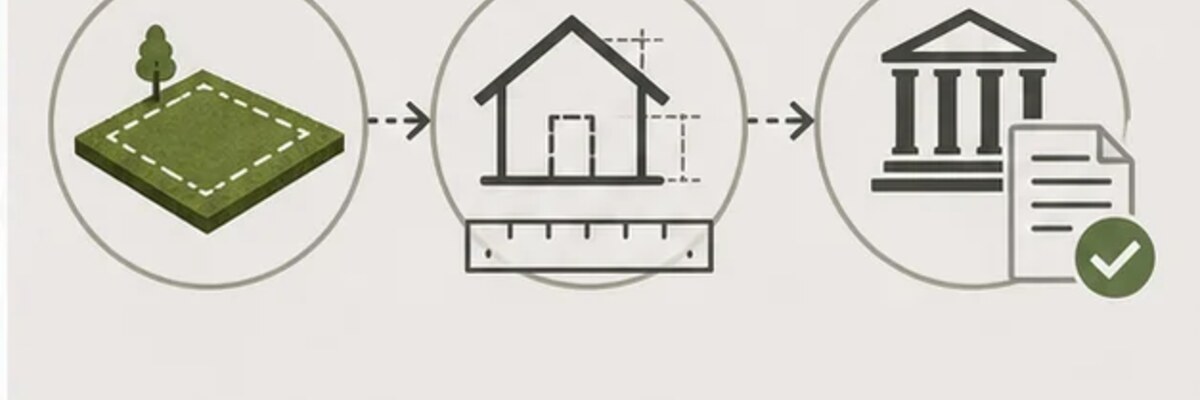 Схема расположения дома на участке с отступами и зоной ограничения.