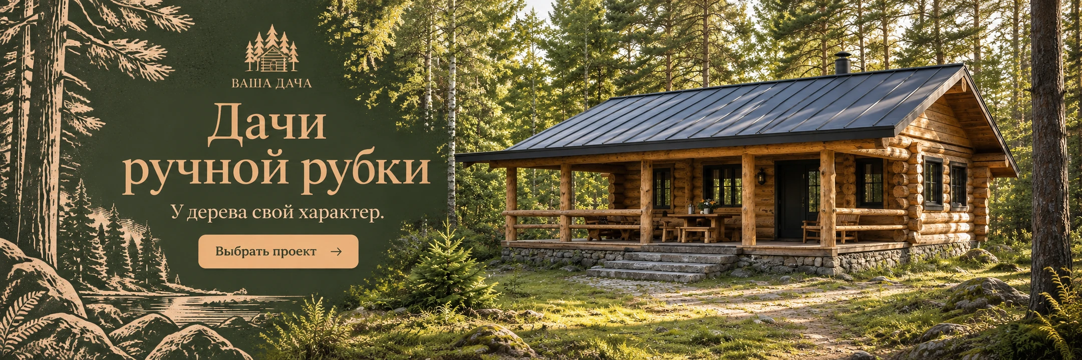 Дачи ручной рубки · У дерева свой характер.