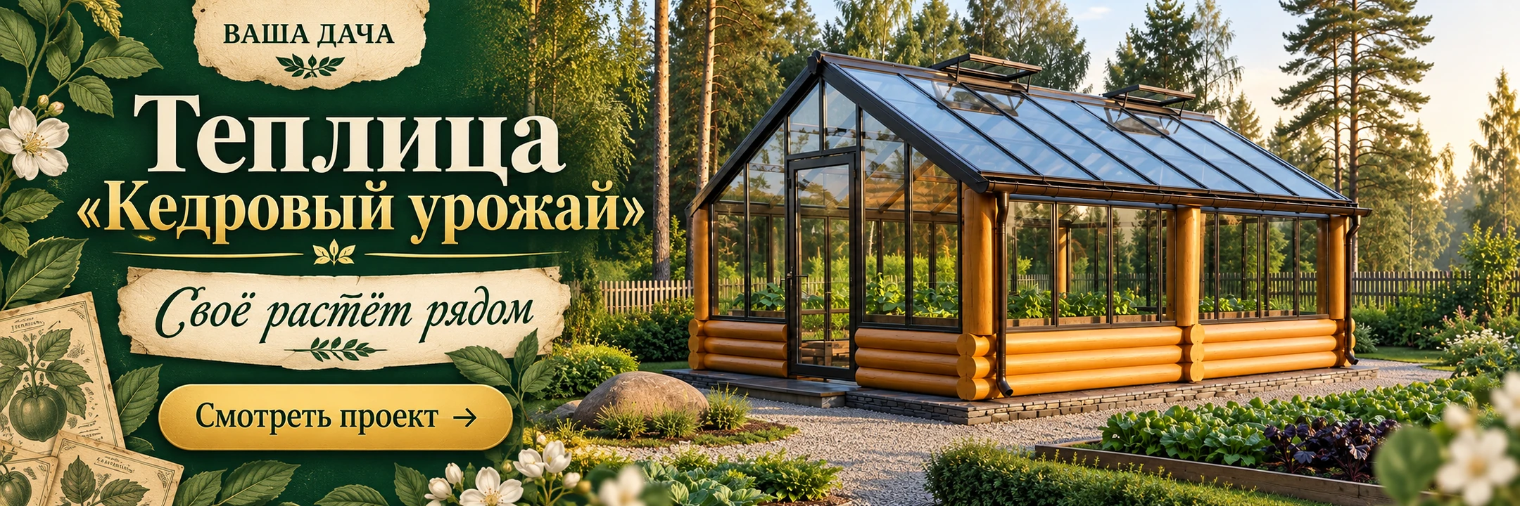 Теплица «Кедровый урожай» 3×6 м · Своё растёт рядом