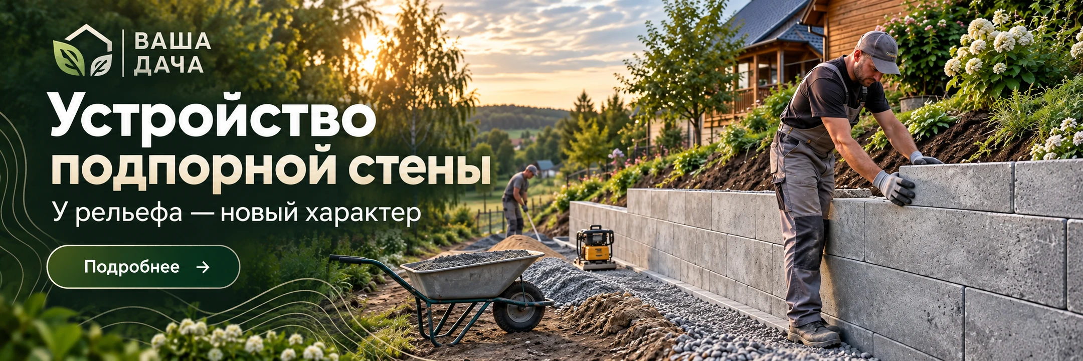 Устройство подпорной стены · У рельефа — новый характер