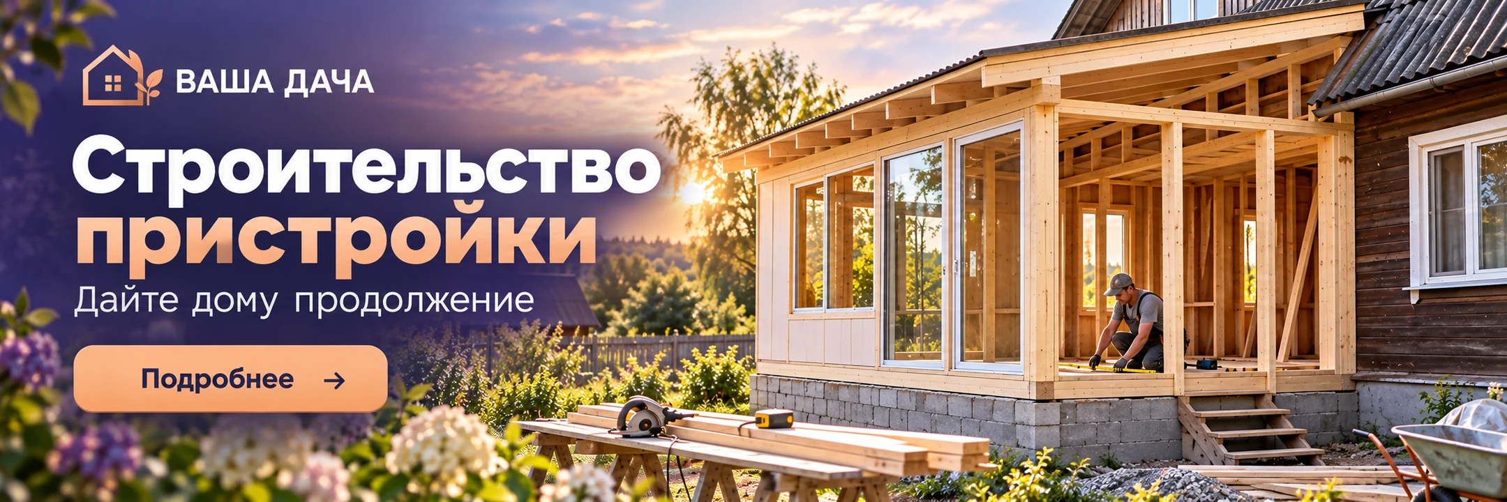 Строительство пристройки · Дайте дому продолжение
