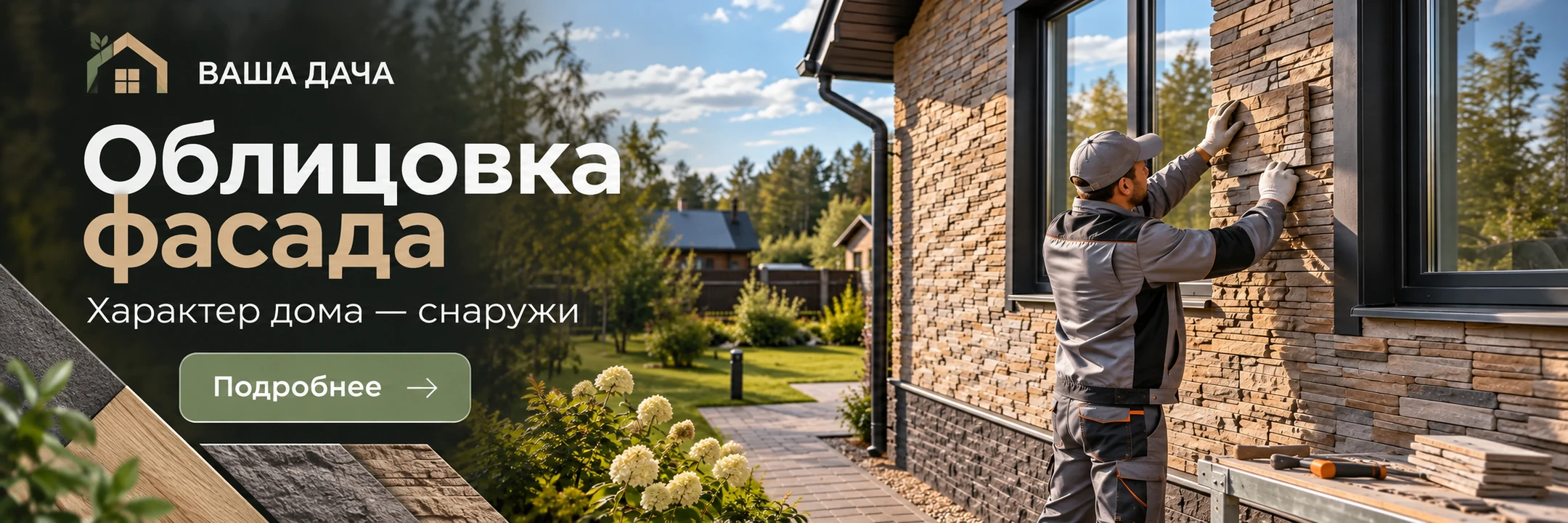 Облицовка фасада · Характер дома — снаружи