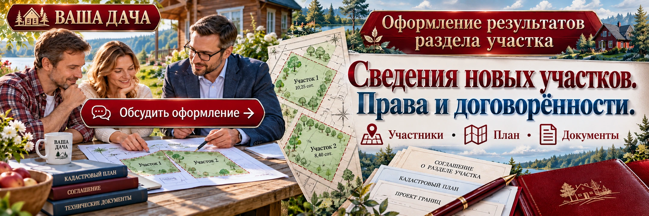 Оформление результатов раздела участка