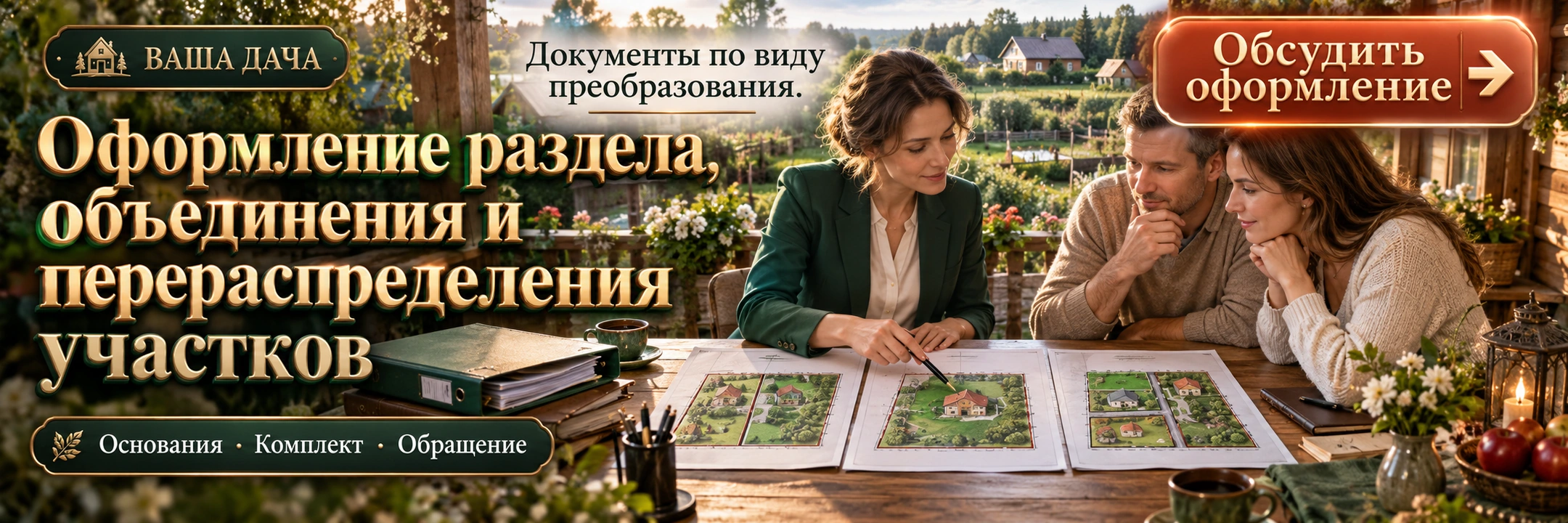 Оформление раздела, объединения и перераспределения участков