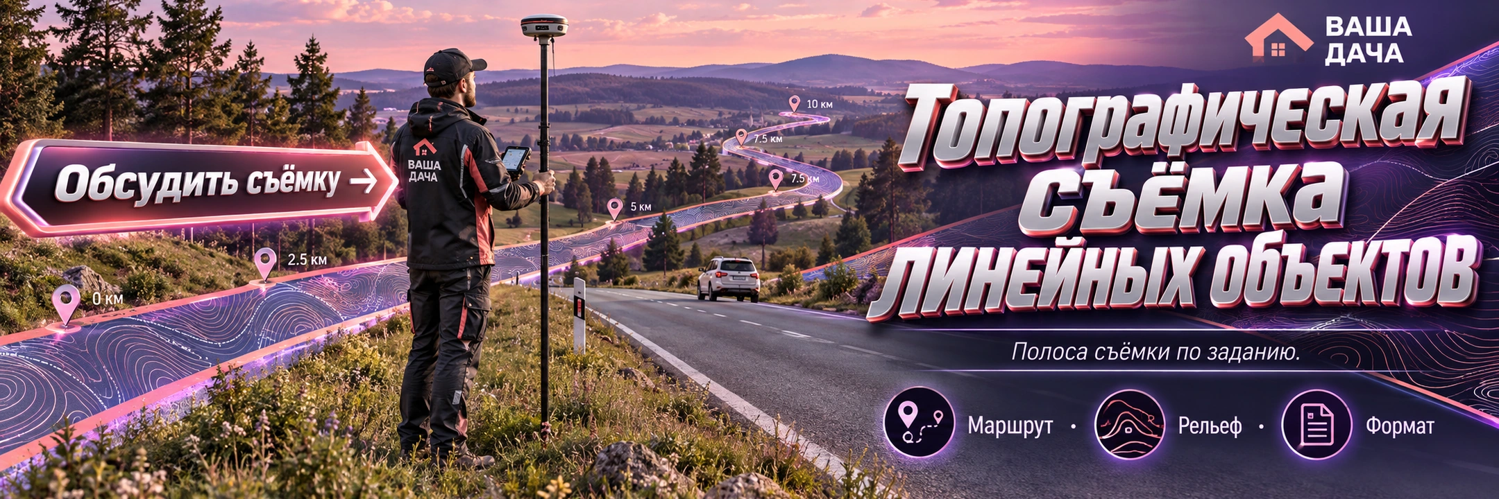 Топографическая съёмка линейных объектов