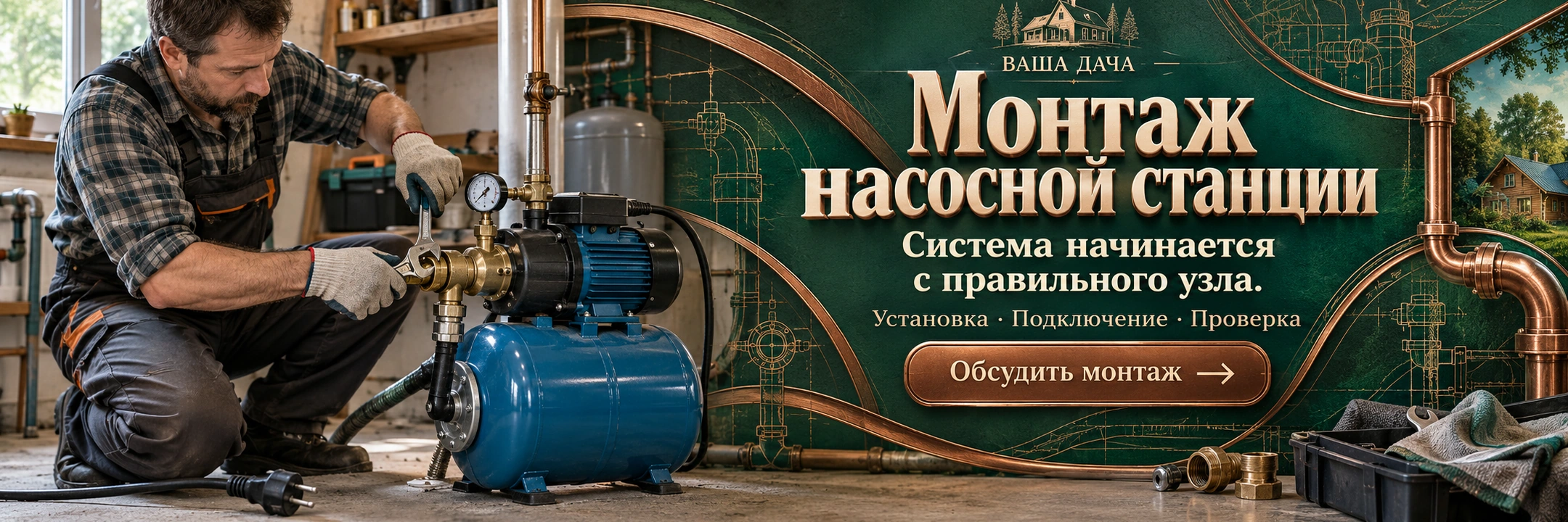 Монтаж насосной станции
