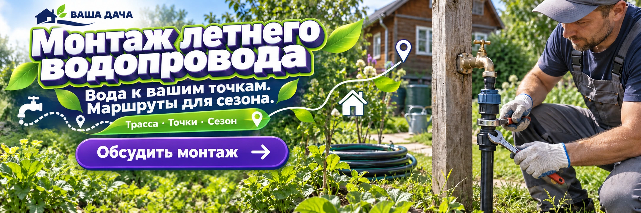 Монтаж летнего водопровода