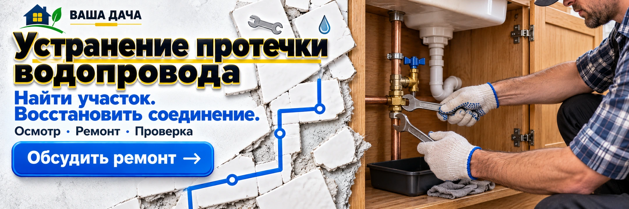 Устранение протечки водопровода