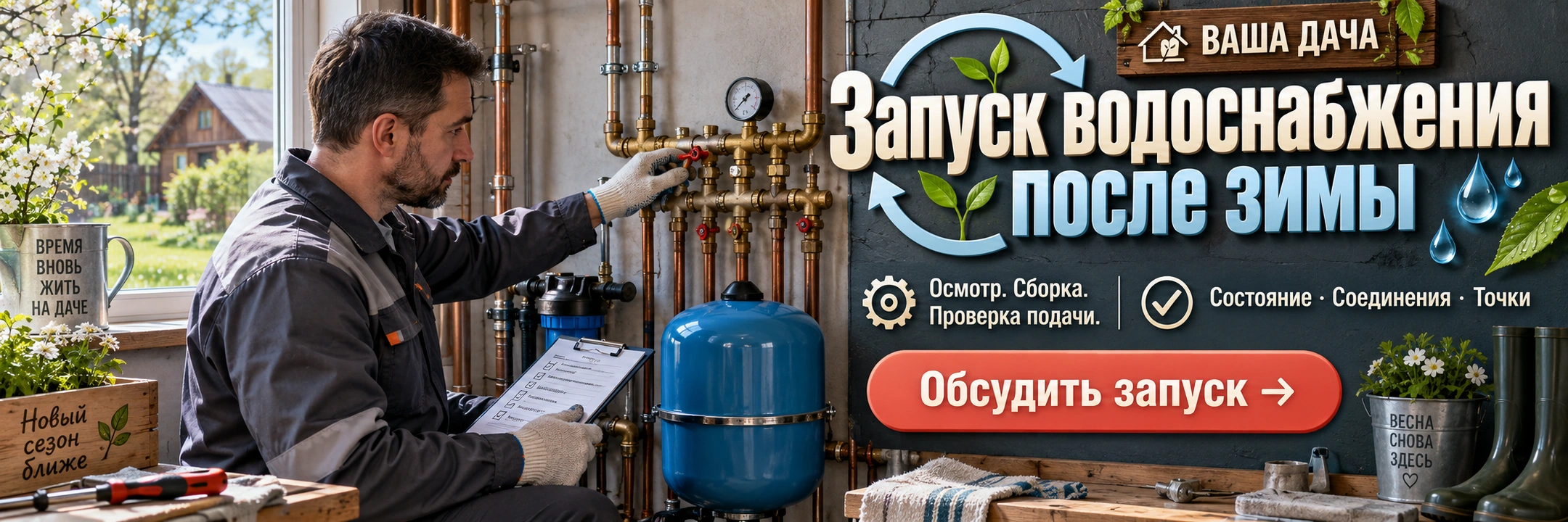Запуск водоснабжения после зимы