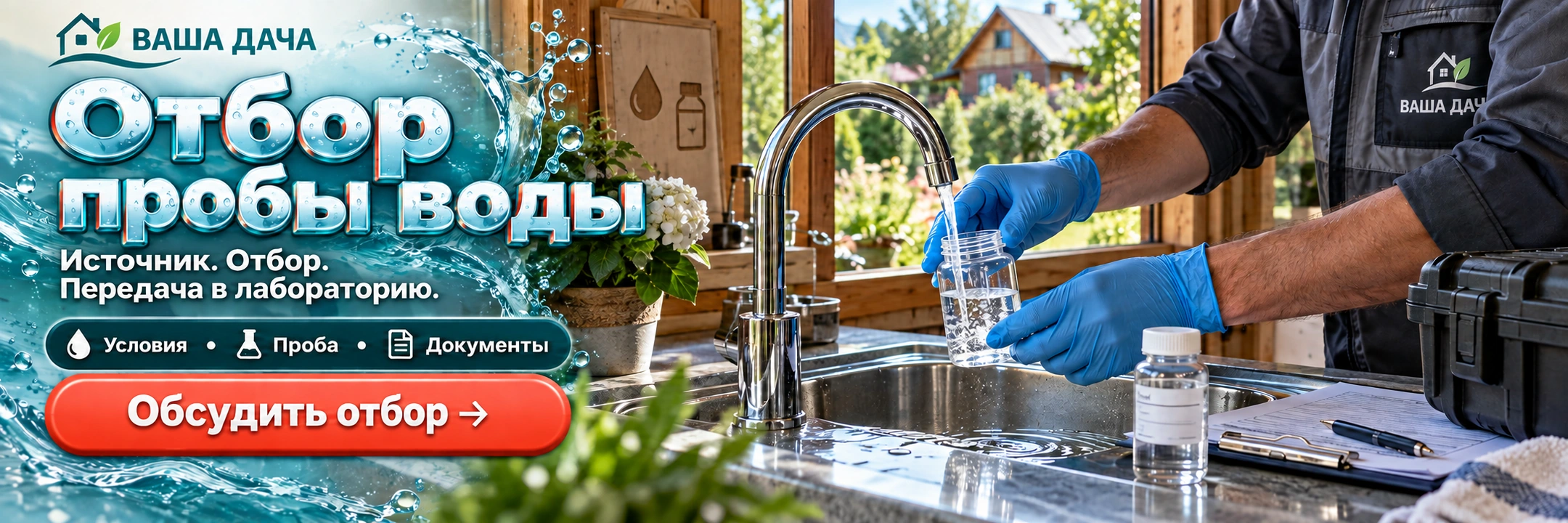Отбор пробы воды