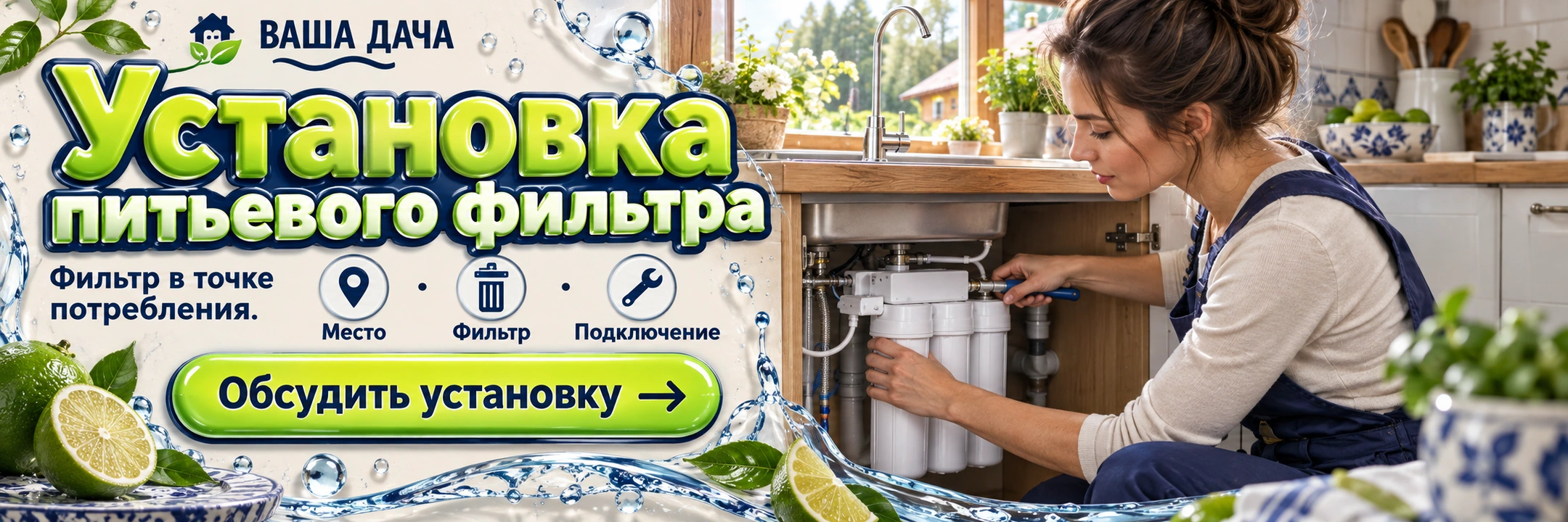 Установка питьевого фильтра