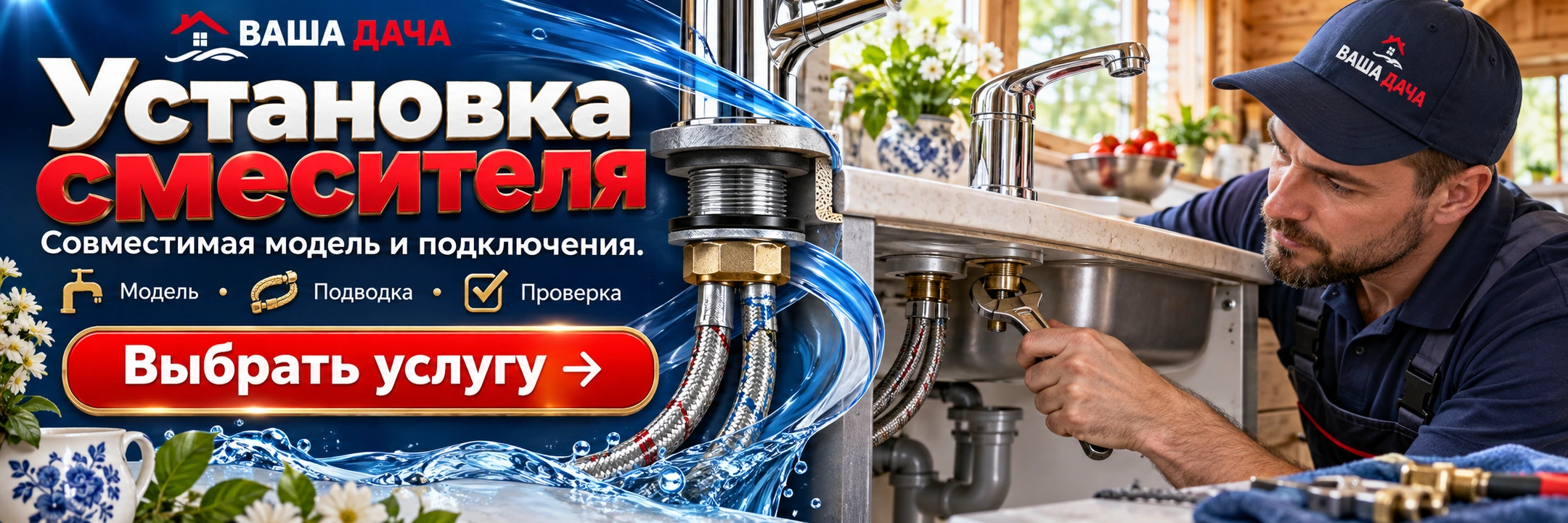 Установка смесителя