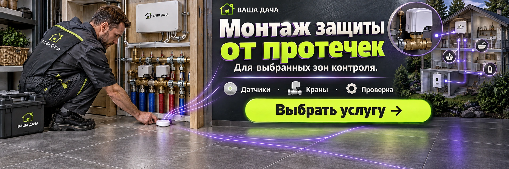 Монтаж защиты от протечек