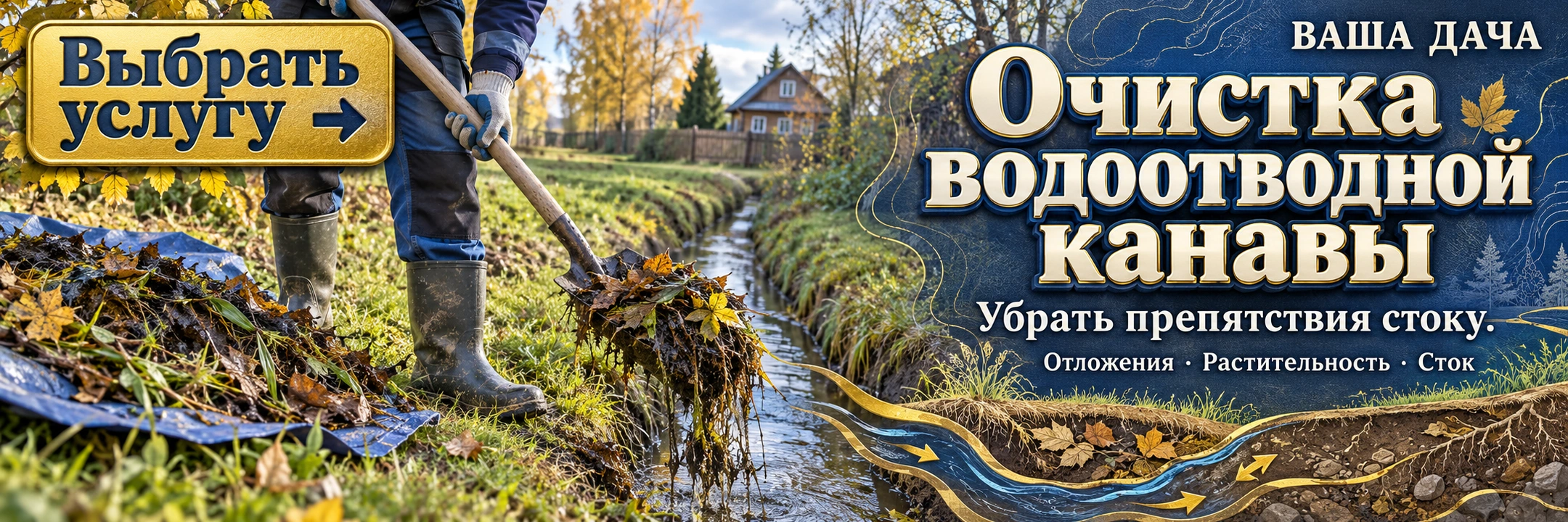 Очистка водоотводной канавы
