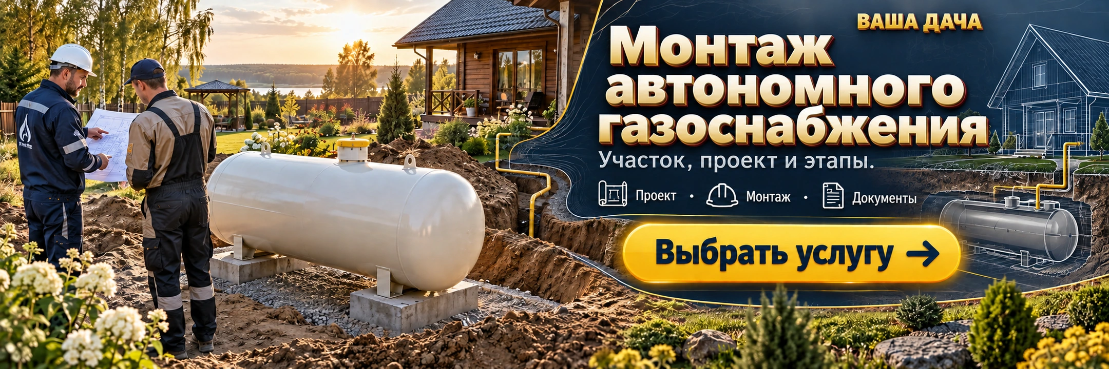 Монтаж автономного газоснабжения