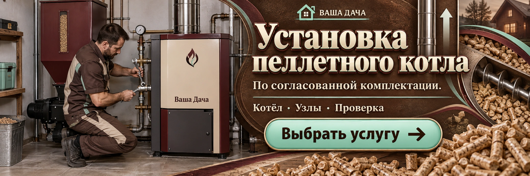 Установка пеллетного котла