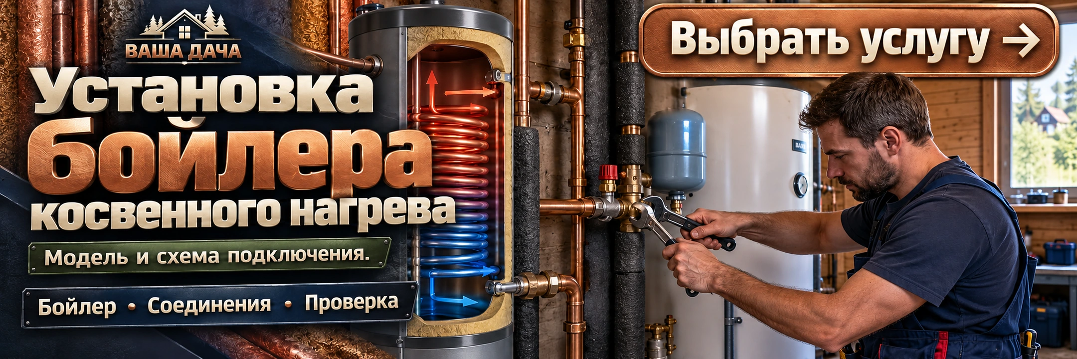 Установка бойлера косвенного нагрева