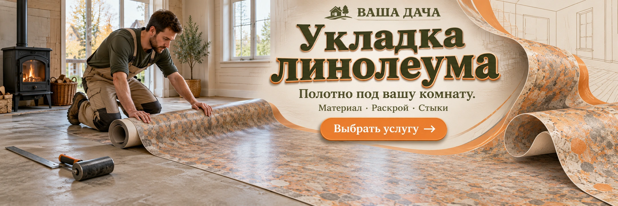 Укладка линолеума