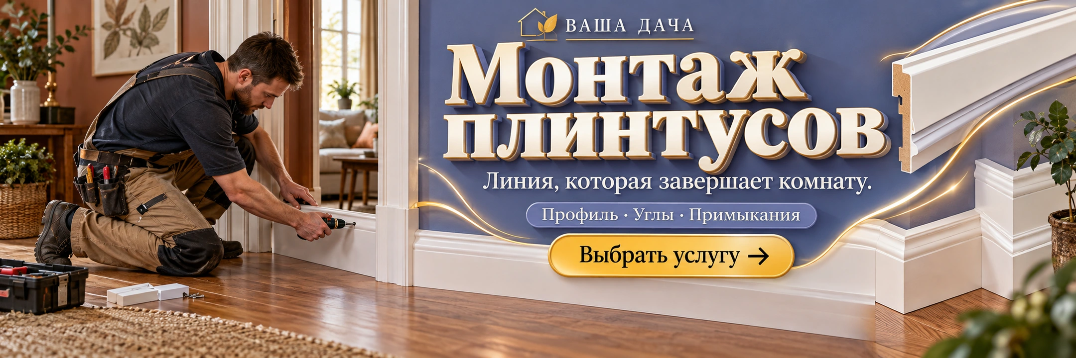 Монтаж плинтусов