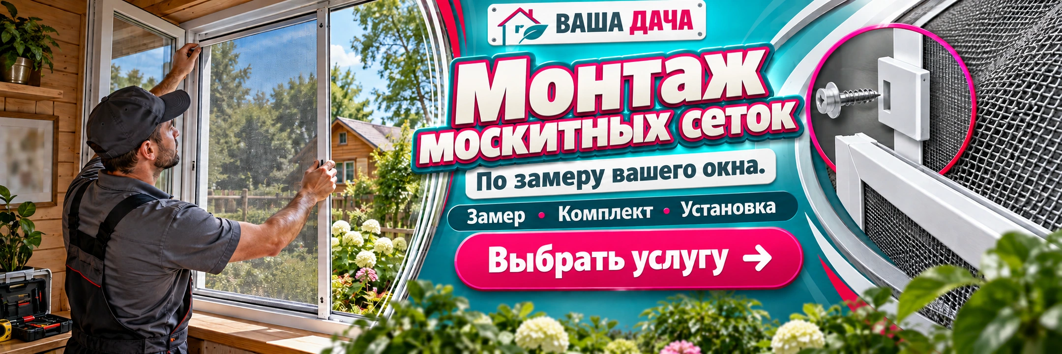 Монтаж москитных сеток