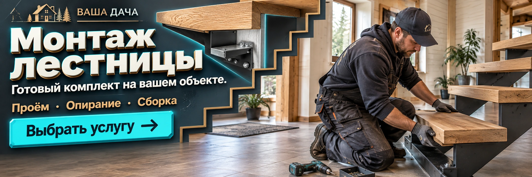 Монтаж лестницы
