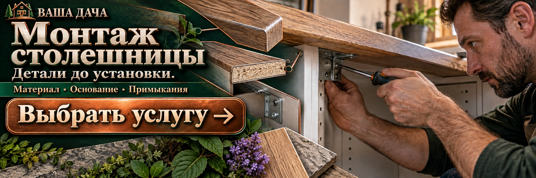 Монтаж столешницы