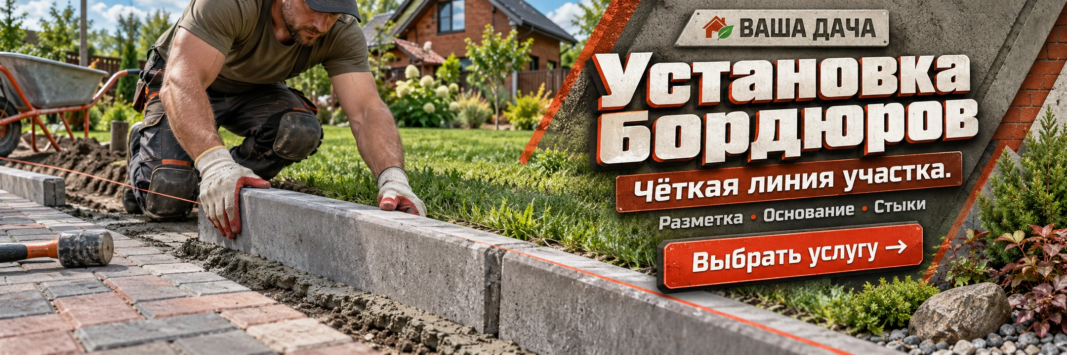 Установка бордюров