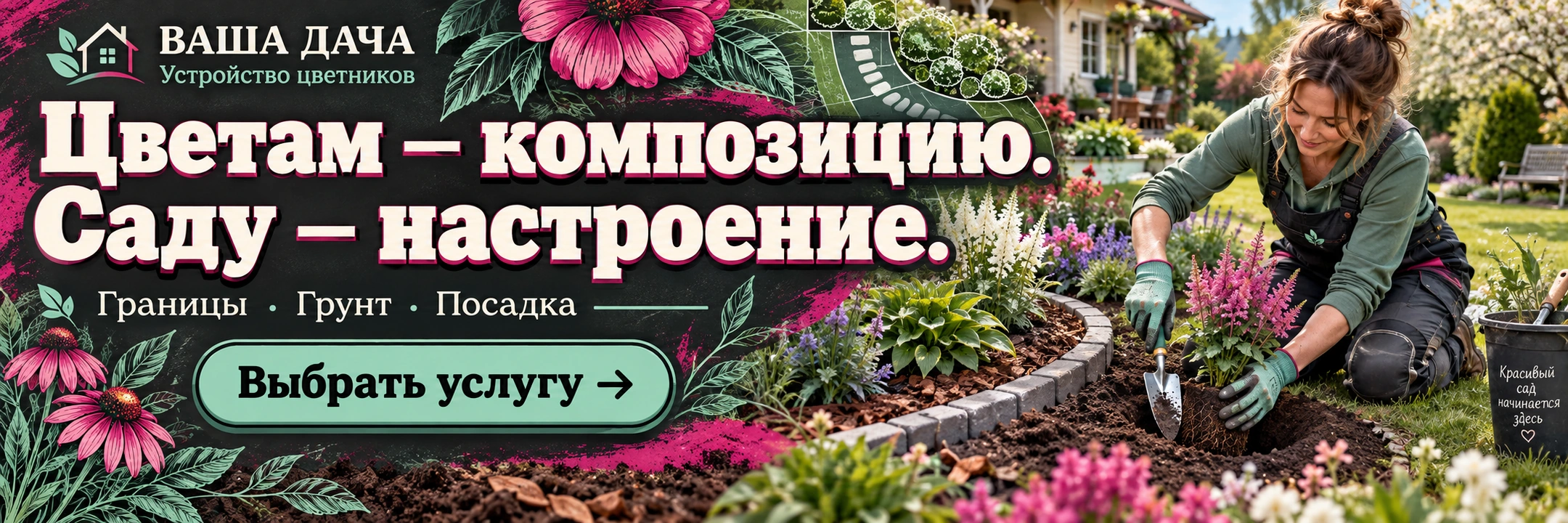 Устройство цветников