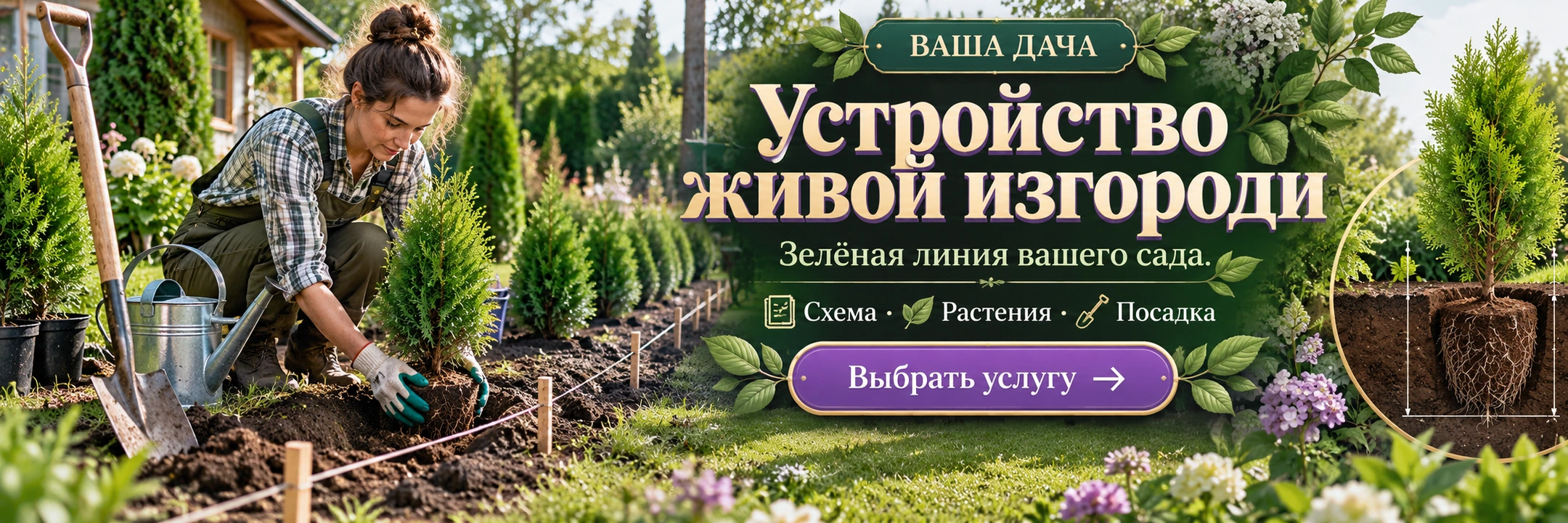 Устройство живой изгороди