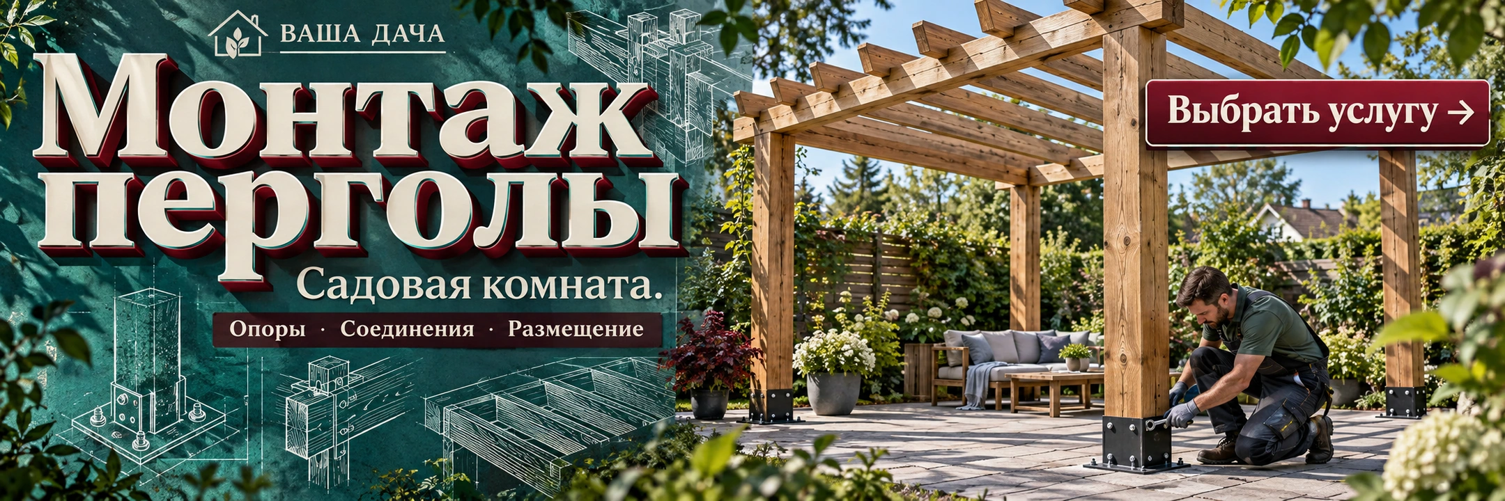 Монтаж перголы
