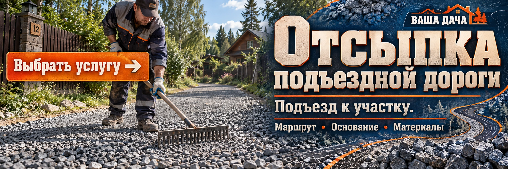 Отсыпка подъездной дороги