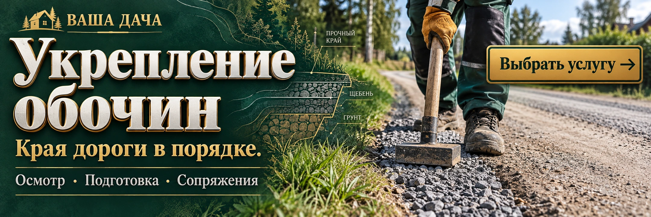 Укрепление обочин