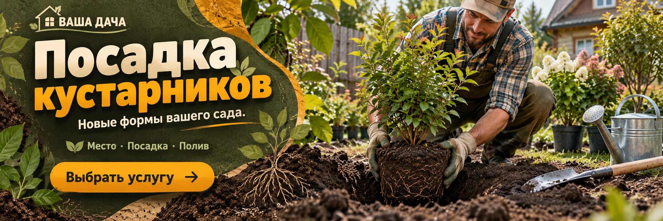 Посадка кустарников