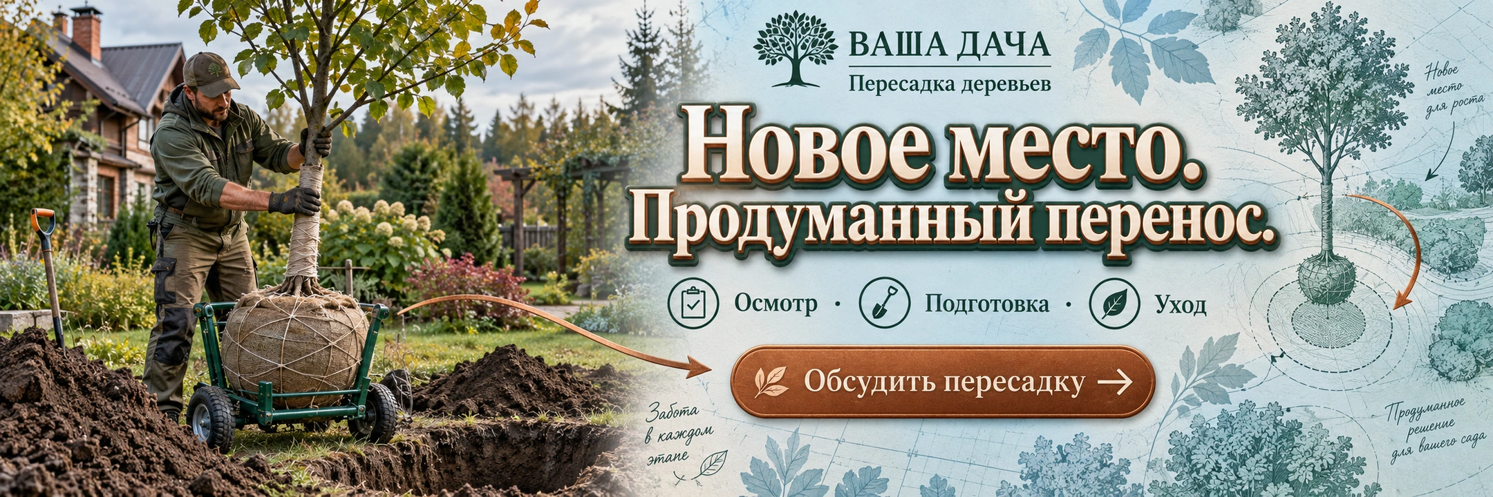 Пересадка деревьев