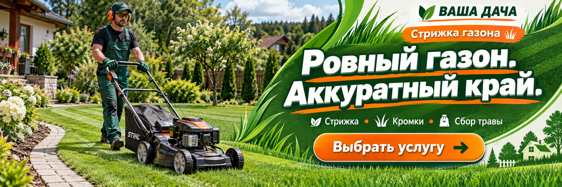 Стрижка газона