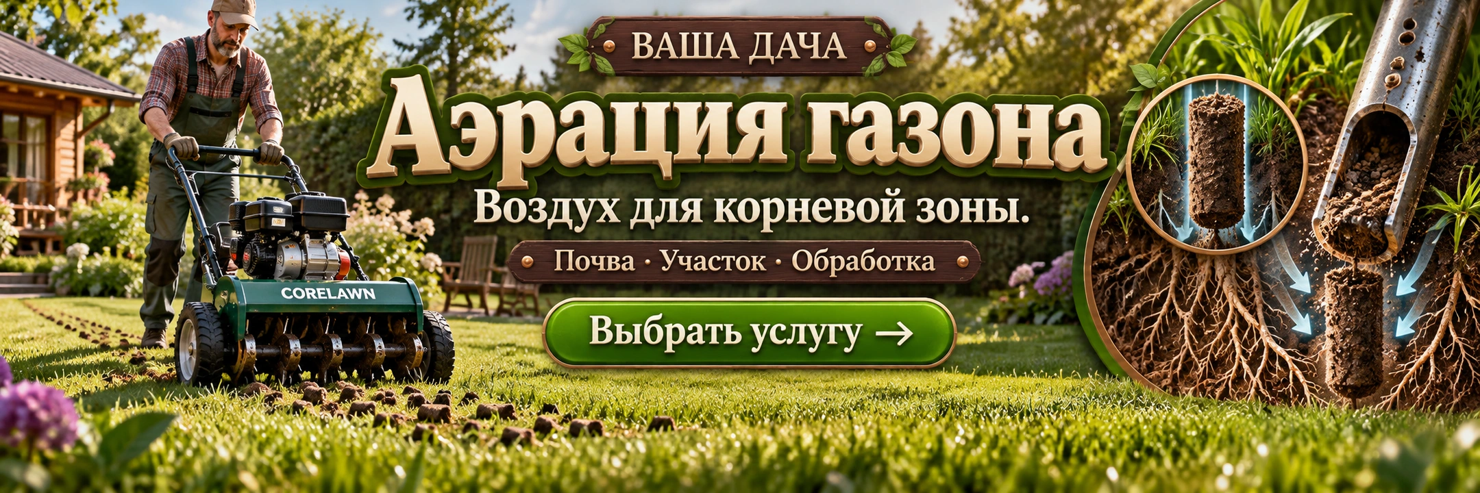 Аэрация газона