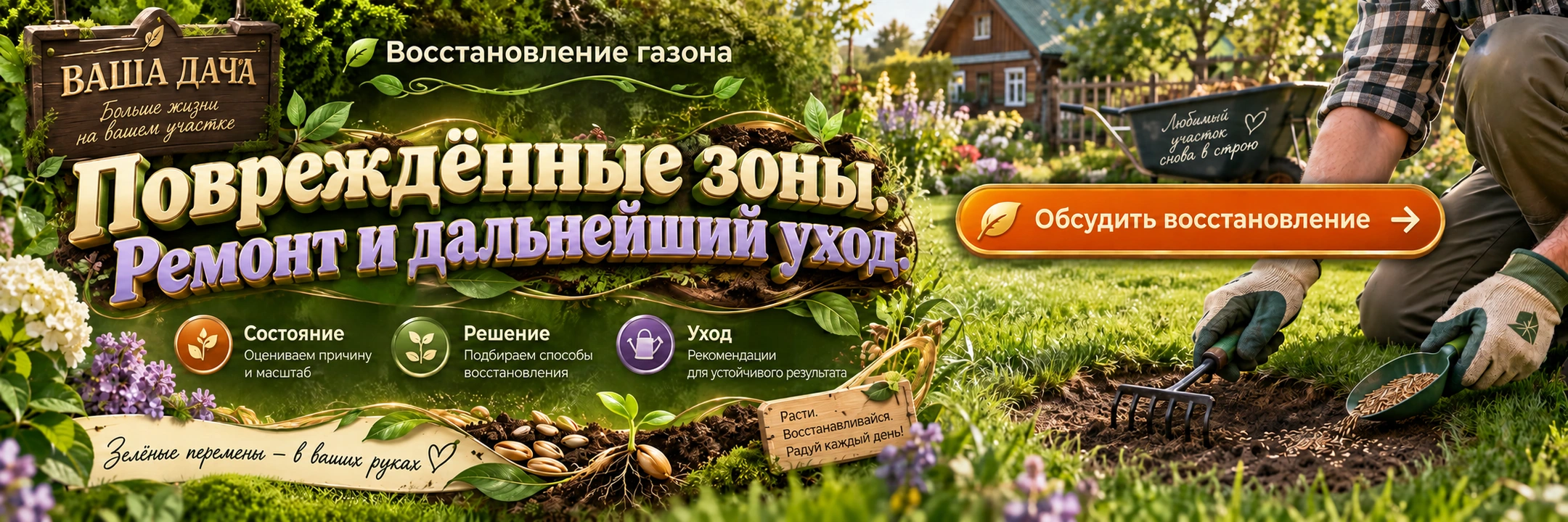 Восстановление газона