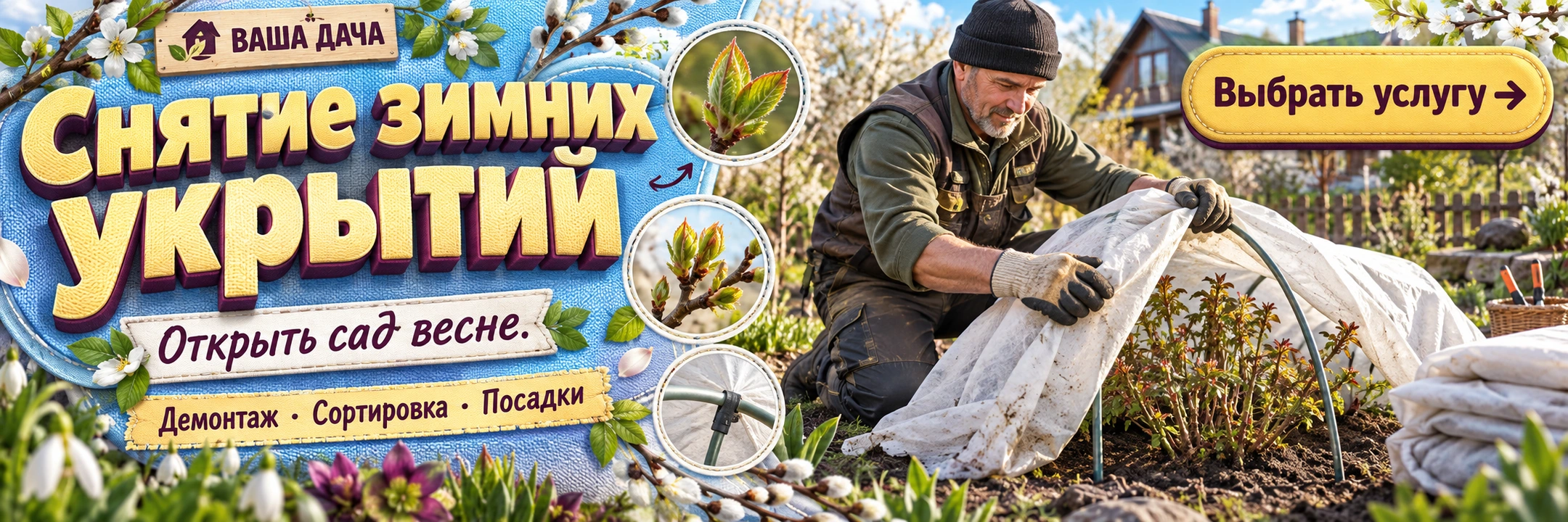 Снятие зимних укрытий
