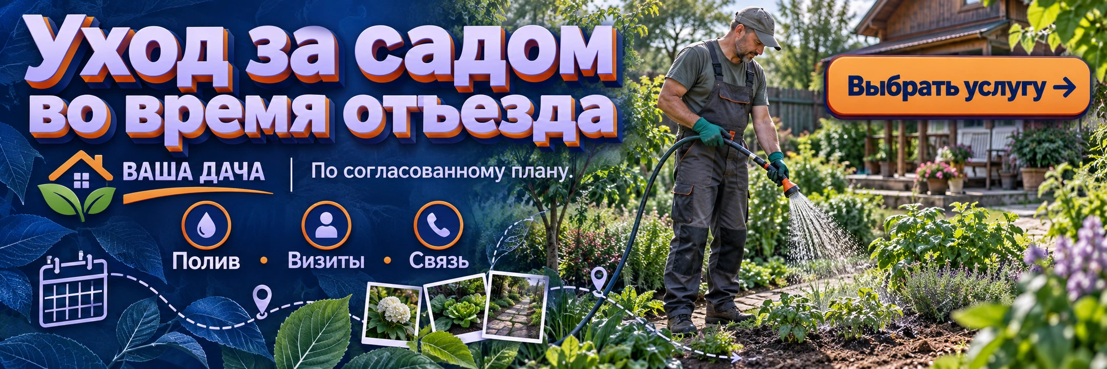 Уход за садом во время отъезда