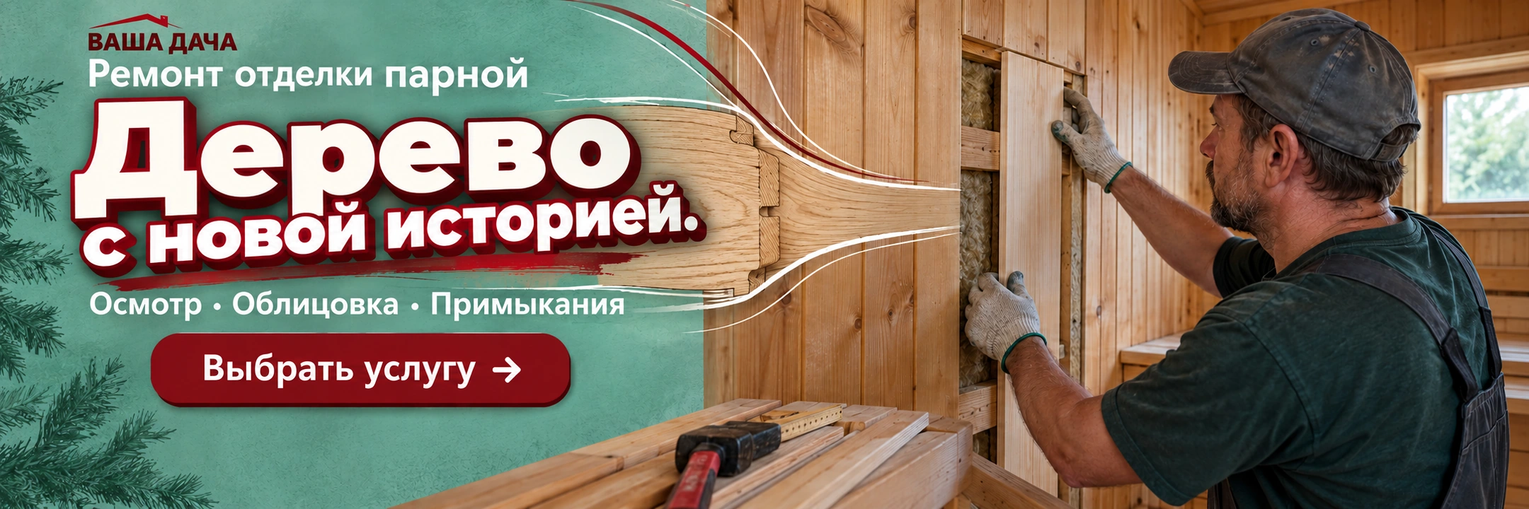 Ремонт отделки парной