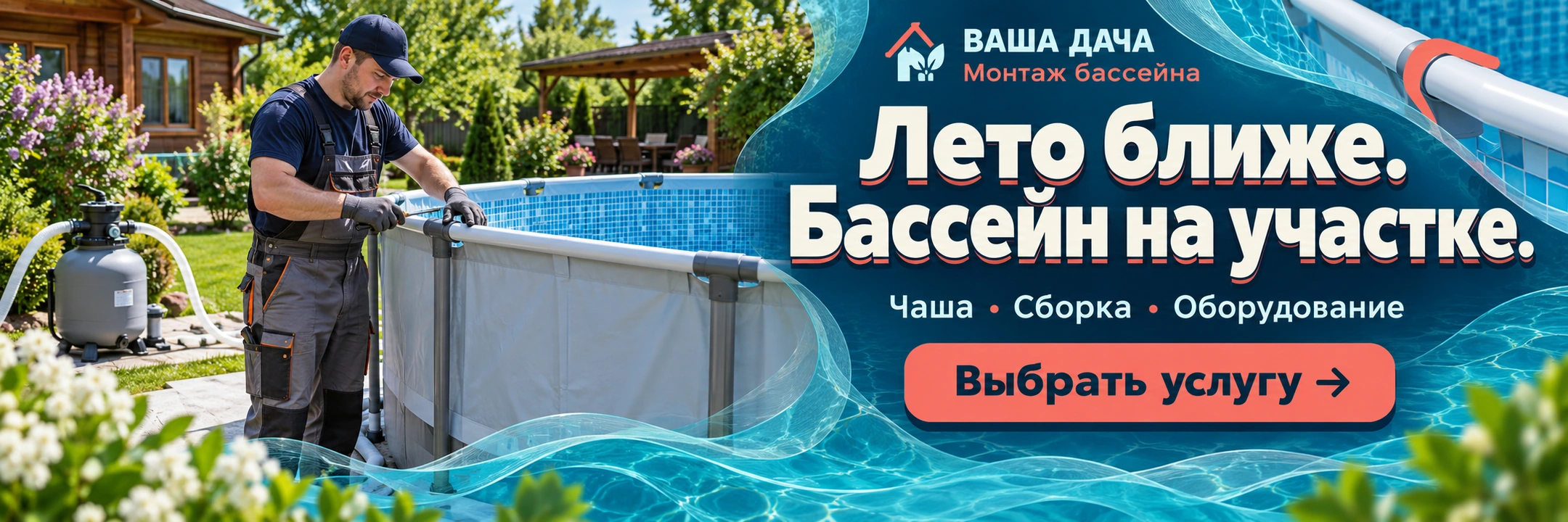 Монтаж бассейна