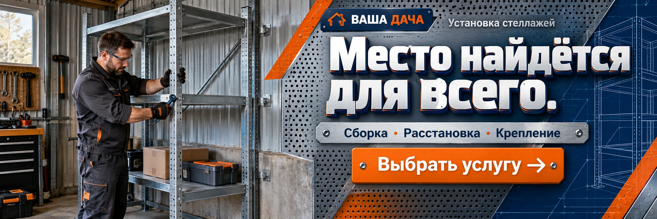 Установка стеллажей