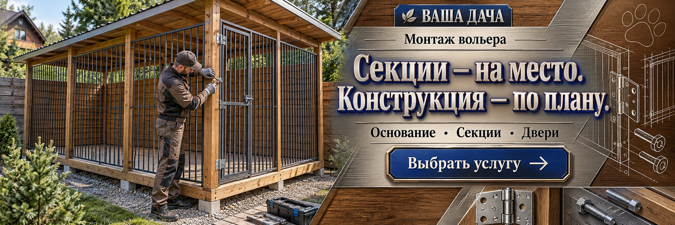 Монтаж вольера