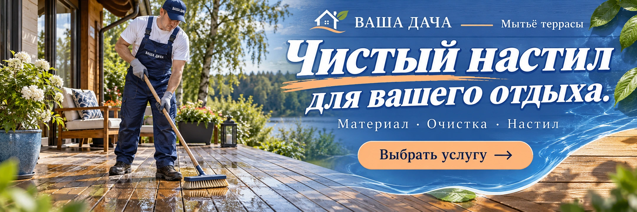 Мытьё террасы