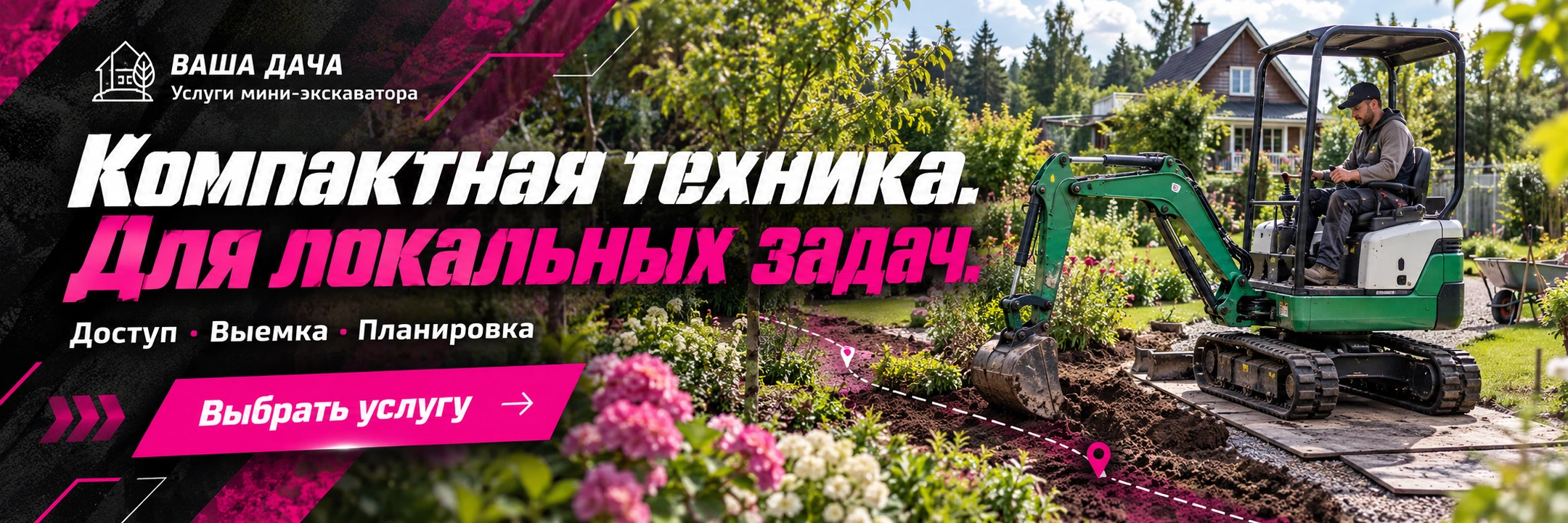 Услуги мини-экскаватора